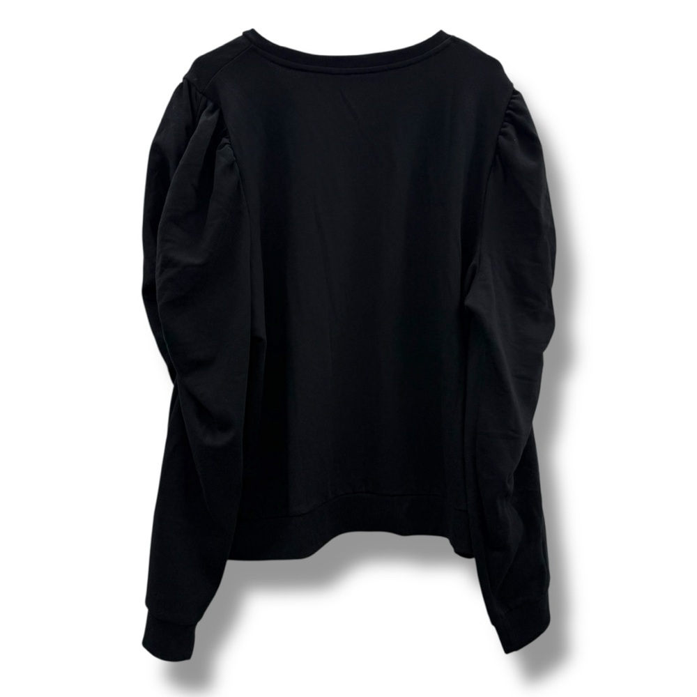 Gap NWT True Black Puff Sleeve Pullover Women’s Size XXL Sweatshirt Sweater - Picture 2 of 7